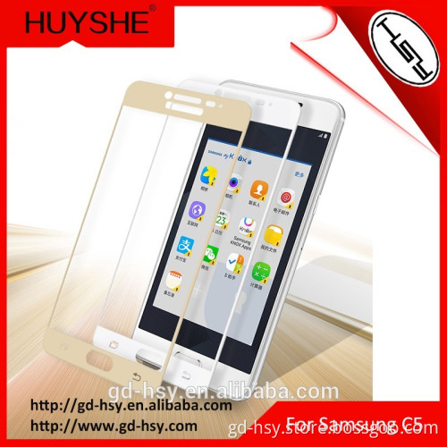 HUYSHE edge to edge tempered glass for Samsung Galaxy C5 C5000 full cover screen protector
